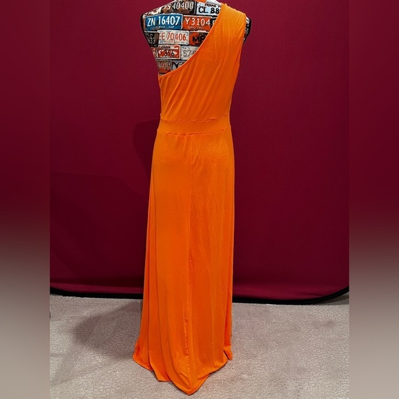 ChicMe One-Shoulder High Slit Maxi Dress - Orange (NWOT) - Picture 3 of 9